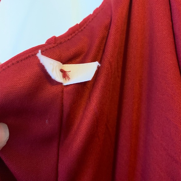 Red David Bridals Long Mesh Dress - Picture 6 of 8